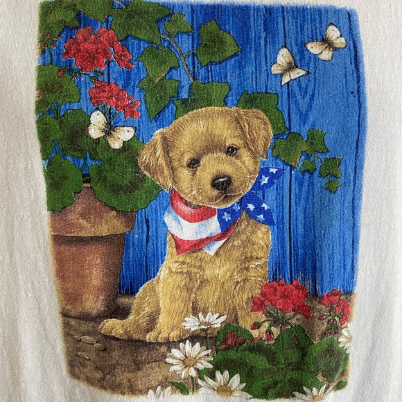 Vintage 2000’s SPCA Patriotic Dog T-Shirt Large - Picture 3 of 4